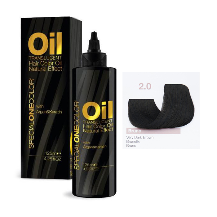 Фарбувальна олія для волосся Trendy Hair Special One Color Oil Translucent Hair Color, 2.0 Very Dark Brown, 125 мл