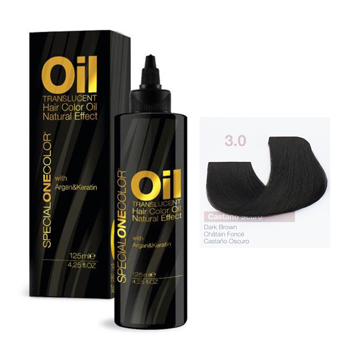 Фарбувальна олія для волосся Trendy Hair Special One Color Oil Translucent Hair Color, 3.0 Dark Brown, 125 мл