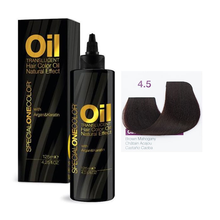 Фарбувальна олія для волосся Trendy Hair Special One Color Oil Translucent Hair Color, 4.5 Brown Mahogany, 125 мл